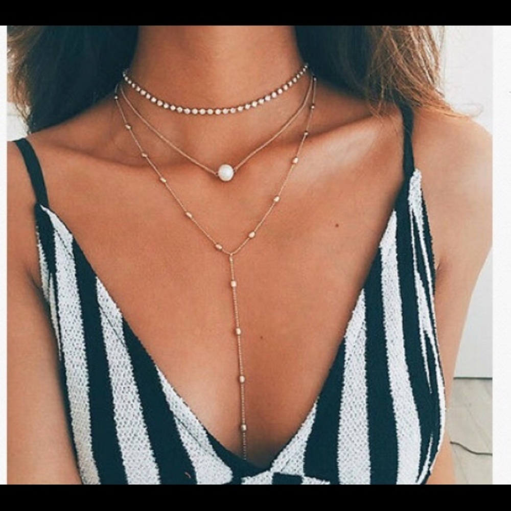 ❤️gorgeous multilayer statement necklace - Picture 2 of 8